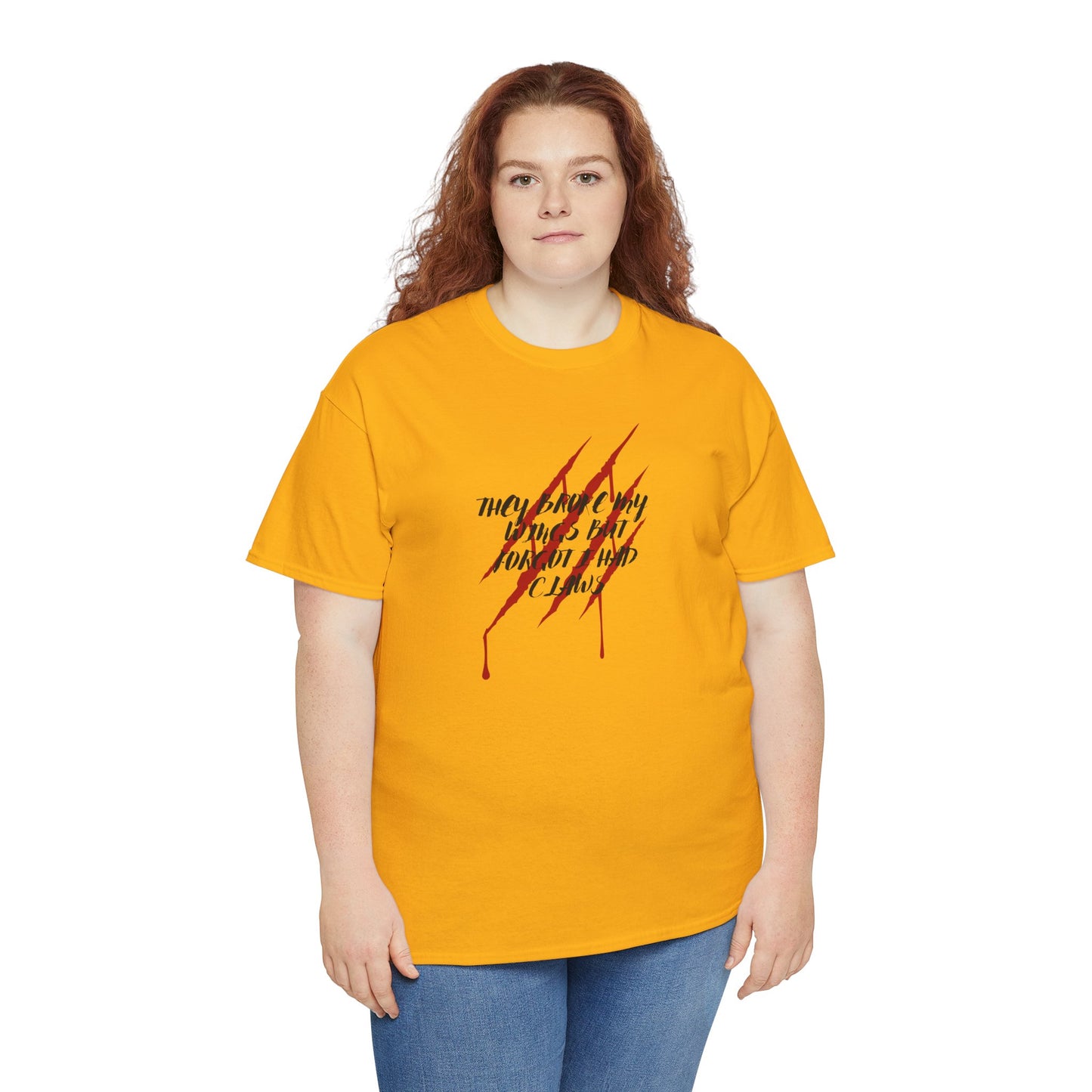 Unisex Heavy Cotton Tee- Broken Wings Claws