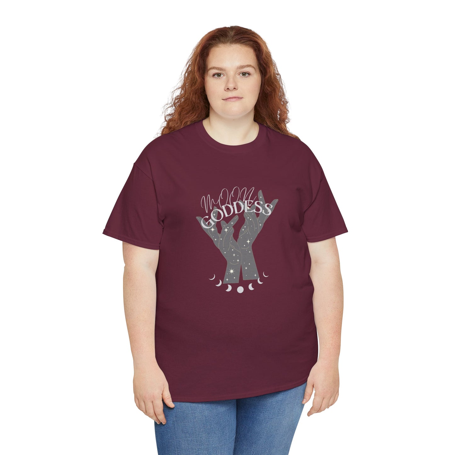 Unisex Heavy Cotton Tee-Moon Goddess 2