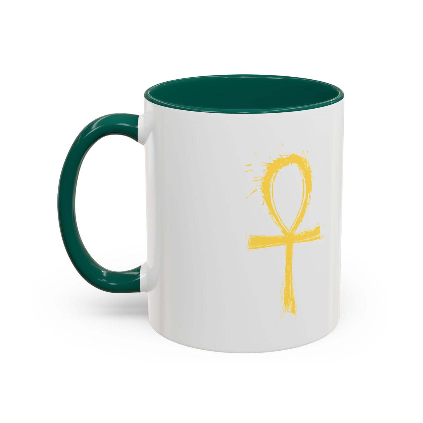 Colorful Mugs, 11oz-Golden Ankh