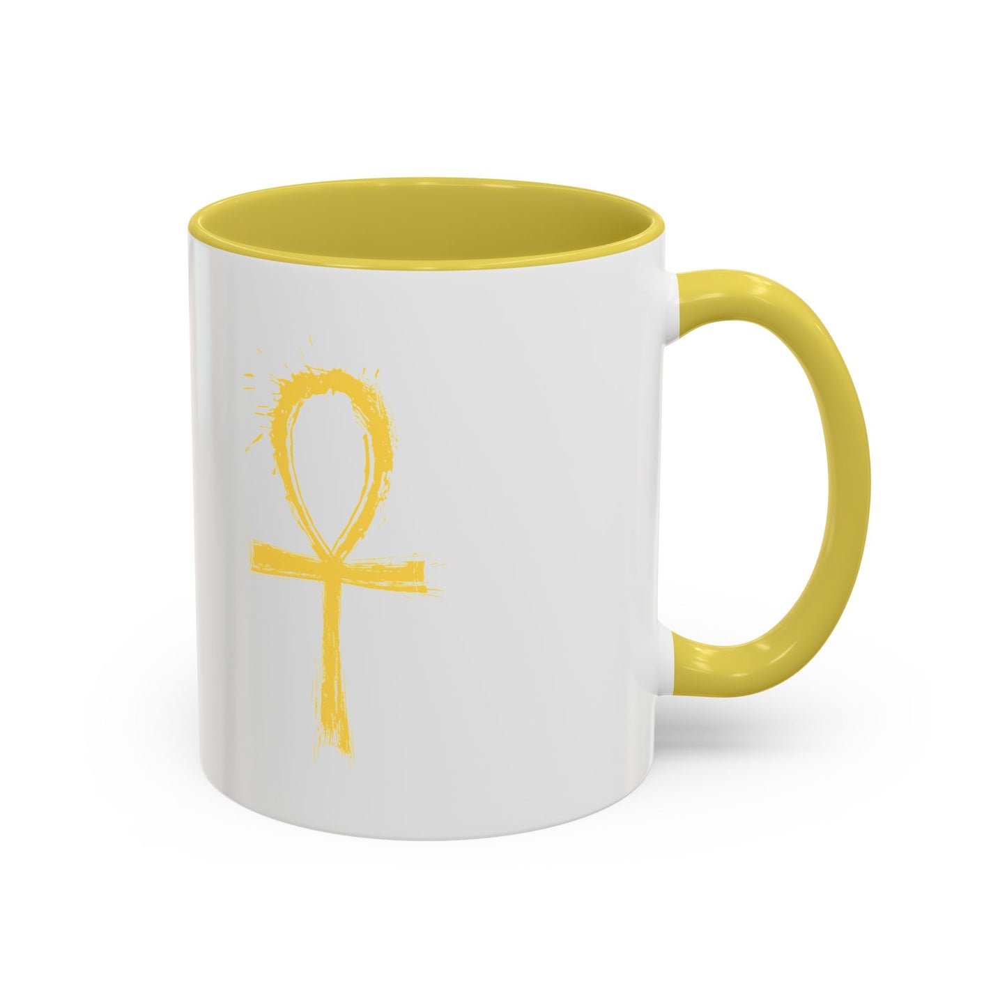 Colorful Mugs, 11oz-Golden Ankh