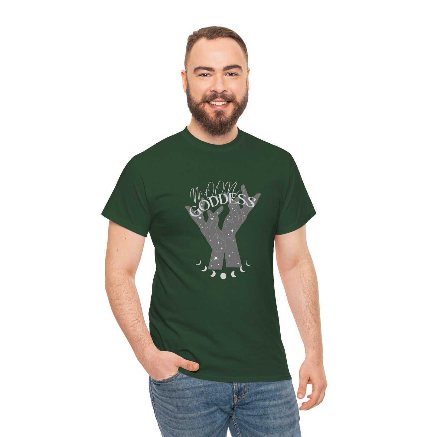Unisex Heavy Cotton Tee-Moon Goddess 2