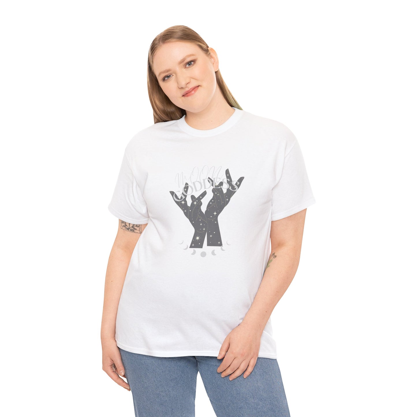 Unisex Heavy Cotton Tee-Moon Goddess 2