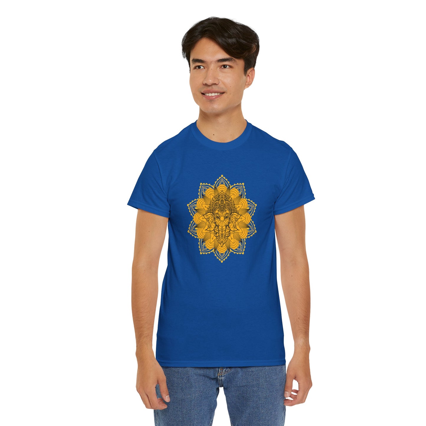 Unisex Heavy Cotton Tee-Ganesha Mandala