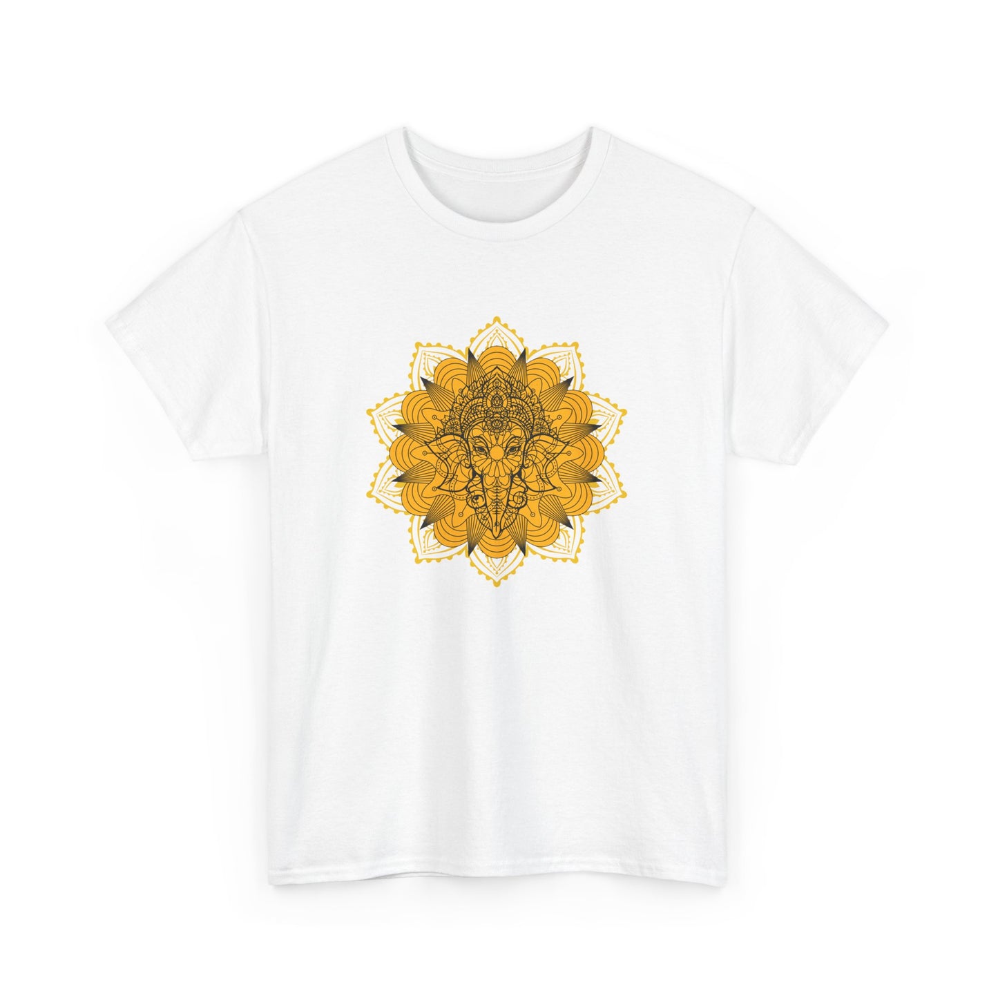 Unisex Heavy Cotton Tee-Ganesha Mandala