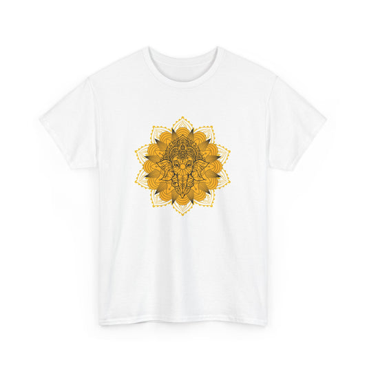 Unisex Heavy Cotton Tee-Ganesha Mandala