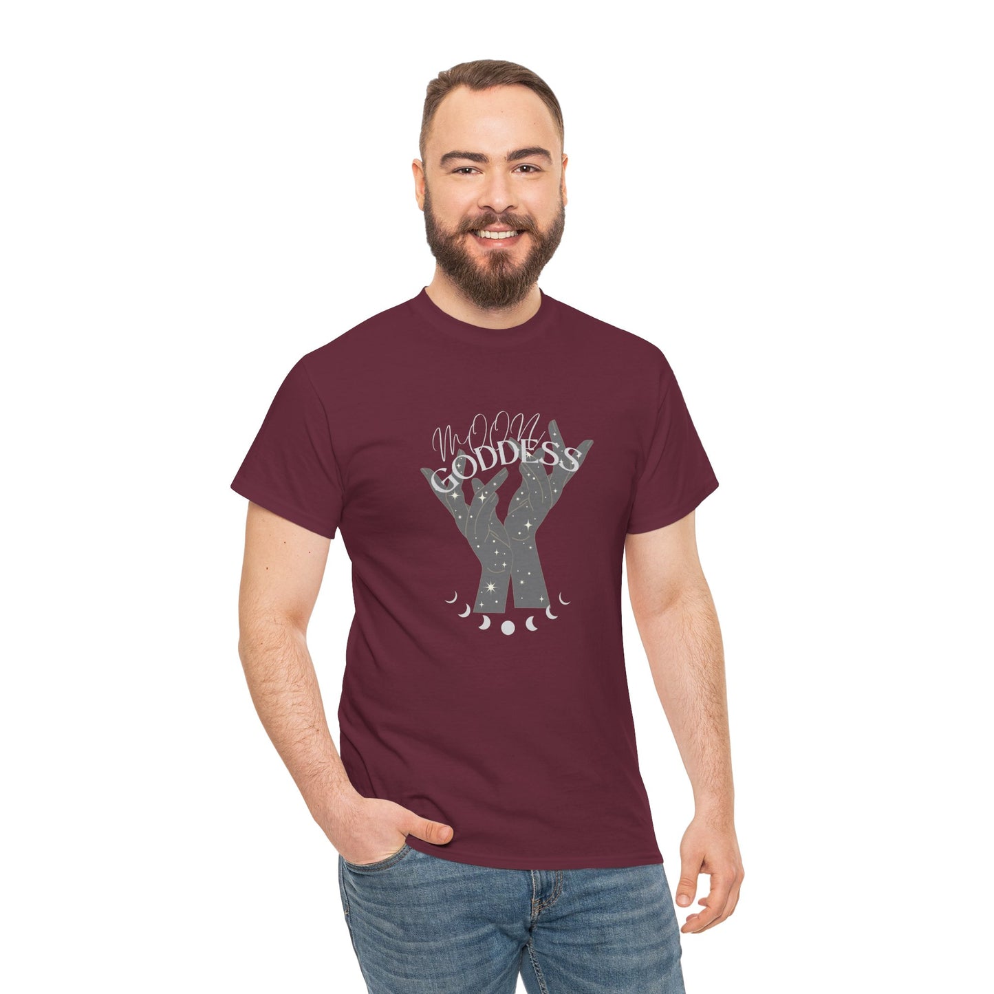 Unisex Heavy Cotton Tee-Moon Goddess 2