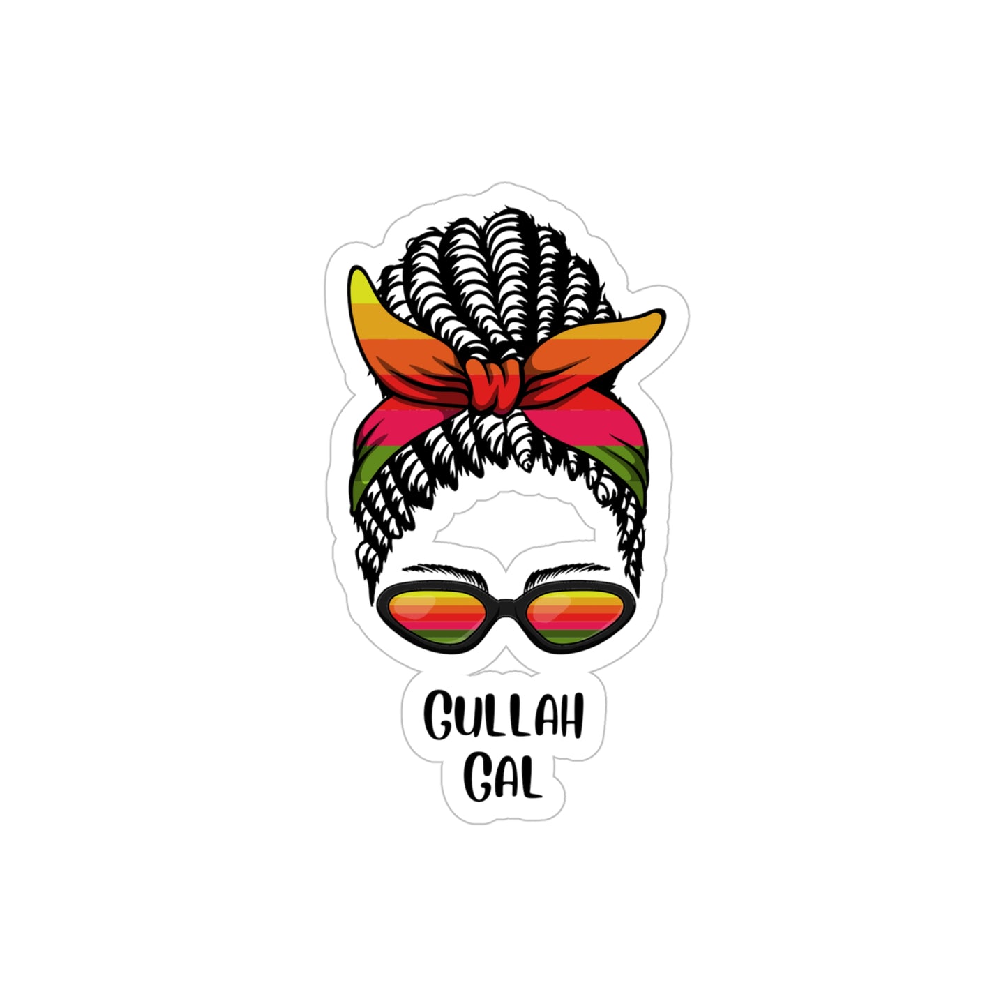 Gullah Gal Transparent Outdoor Sticker, Die-Cut Decal for Cars, Laptops, Hydro Flasks, Perfect Gift for Culture Enthusiasts