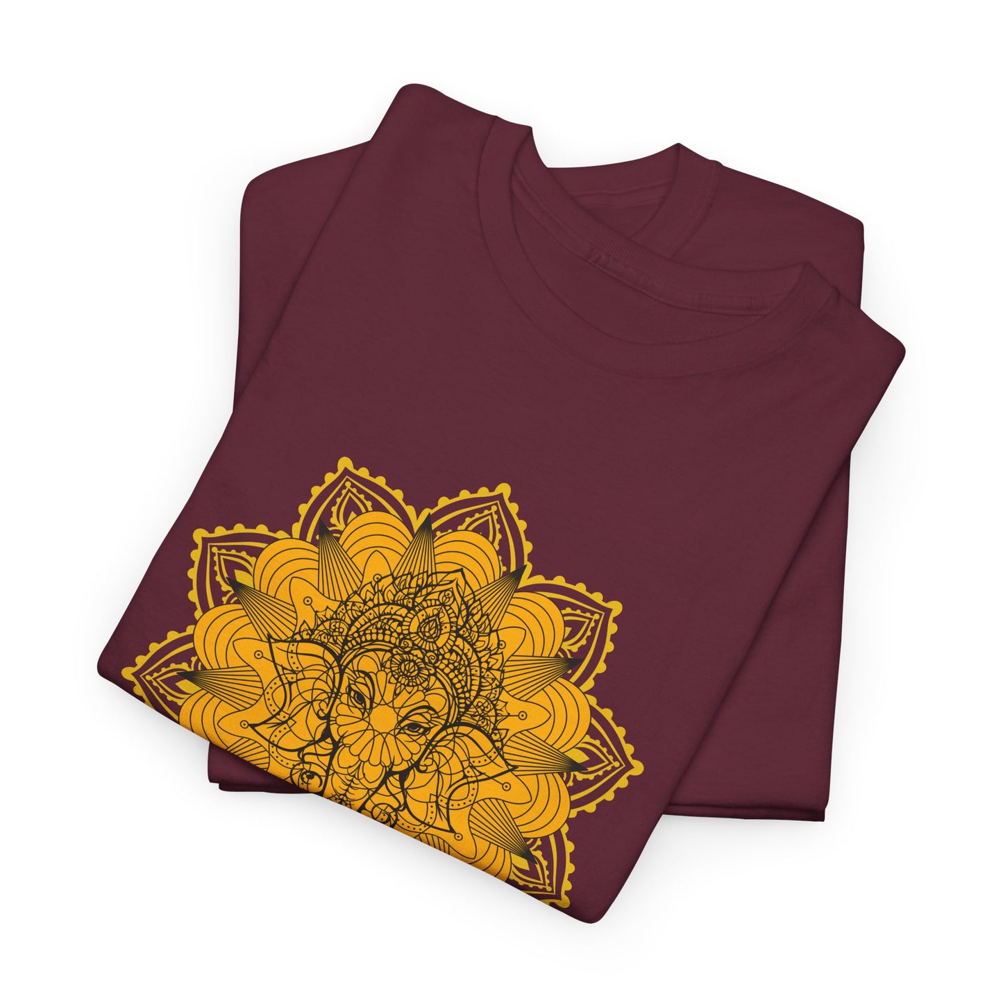 Unisex Heavy Cotton Tee-Ganesha Mandala