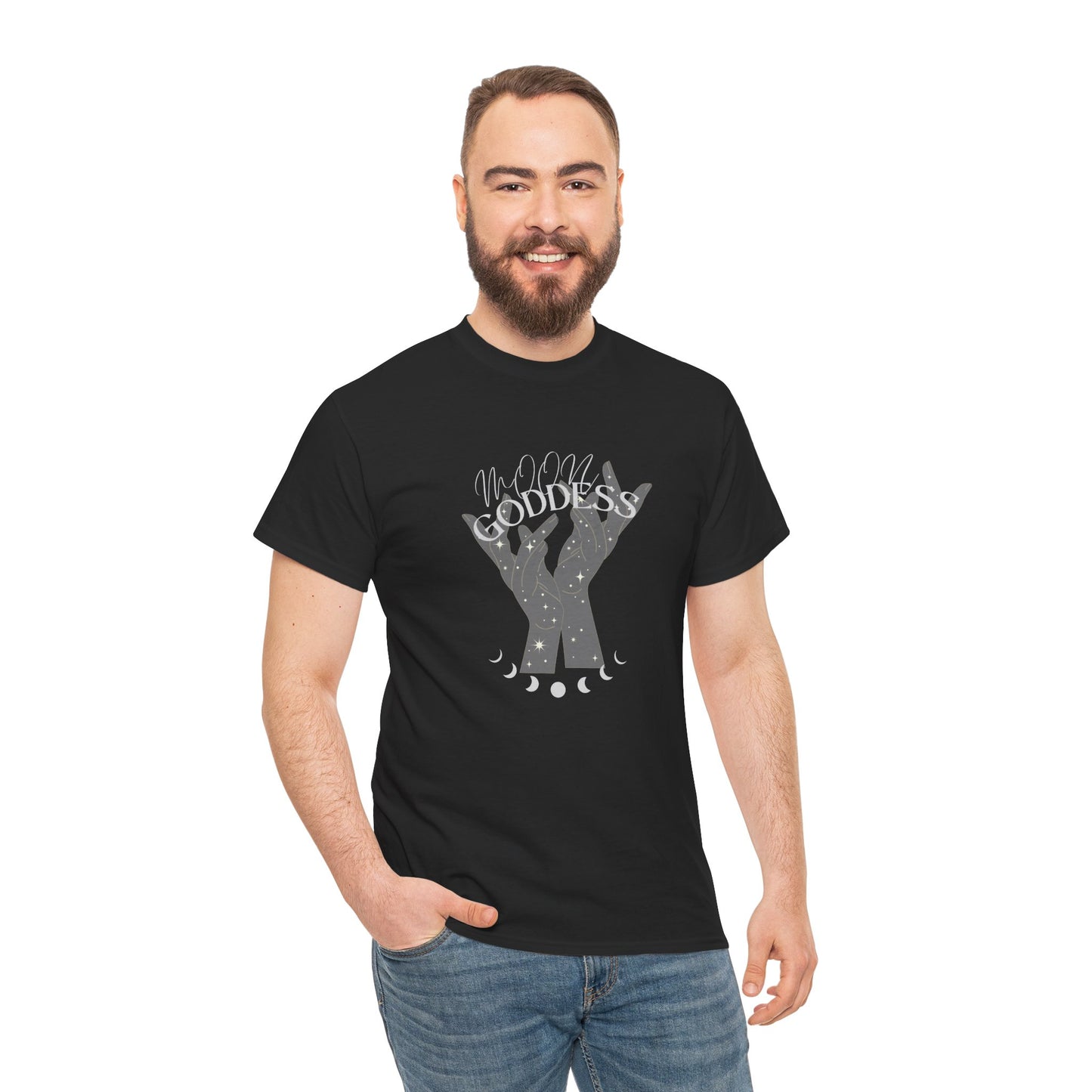Unisex Heavy Cotton Tee-Moon Goddess 2