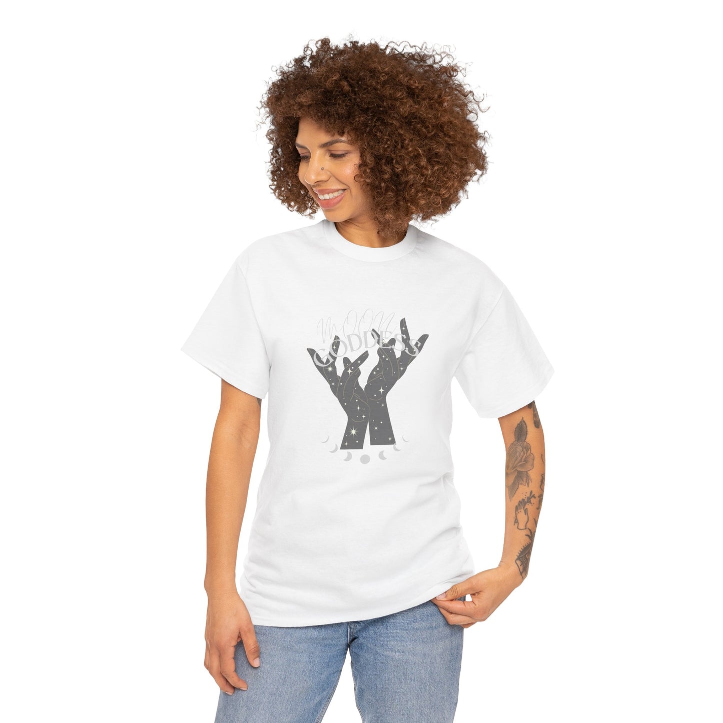 Unisex Heavy Cotton Tee-Moon Goddess 2