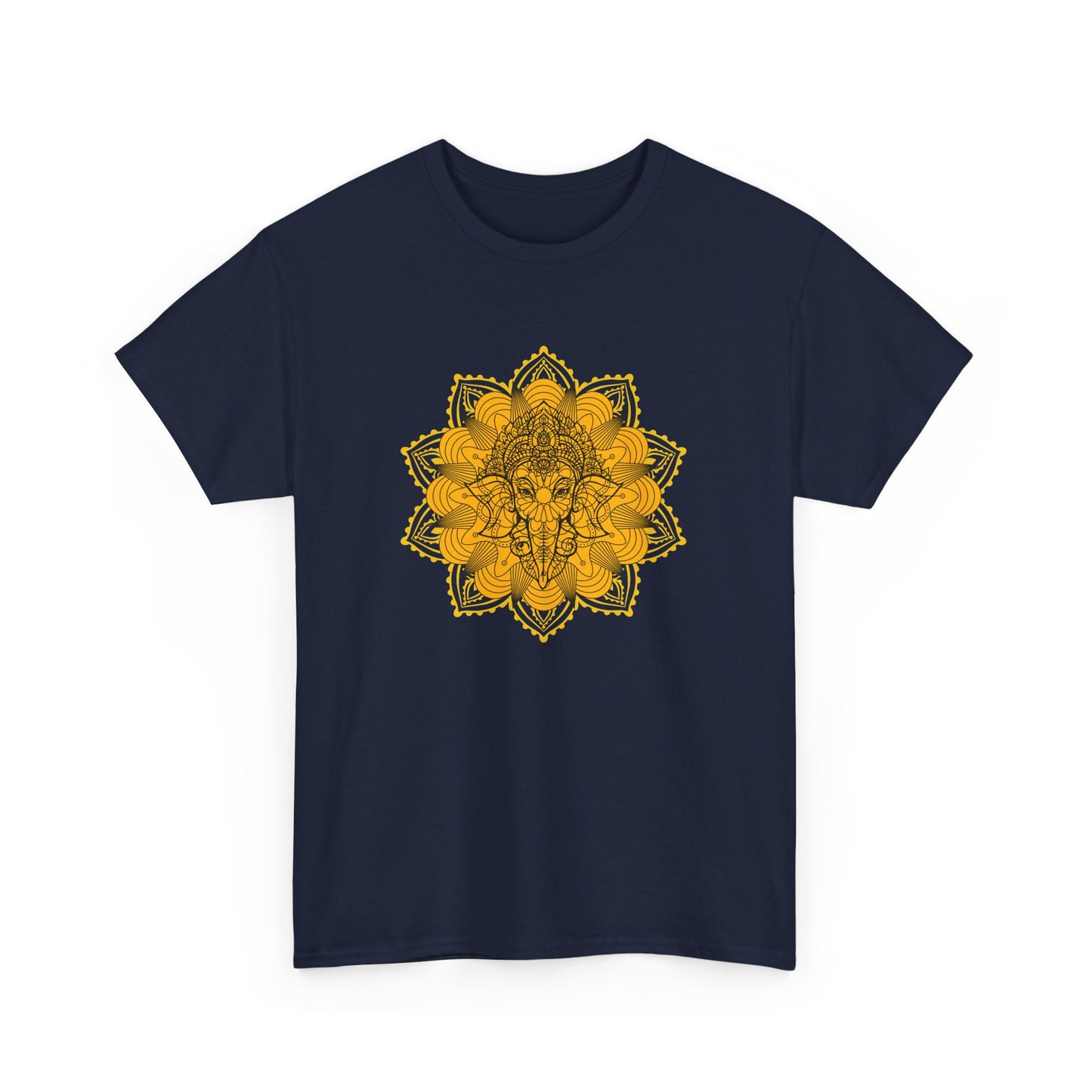 Unisex Heavy Cotton Tee-Ganesha Mandala