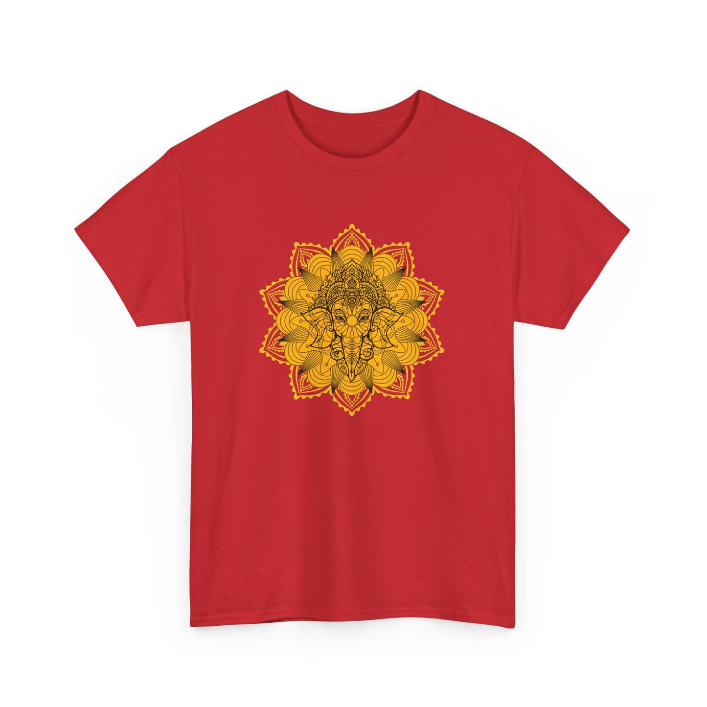 Unisex Heavy Cotton Tee-Ganesha Mandala