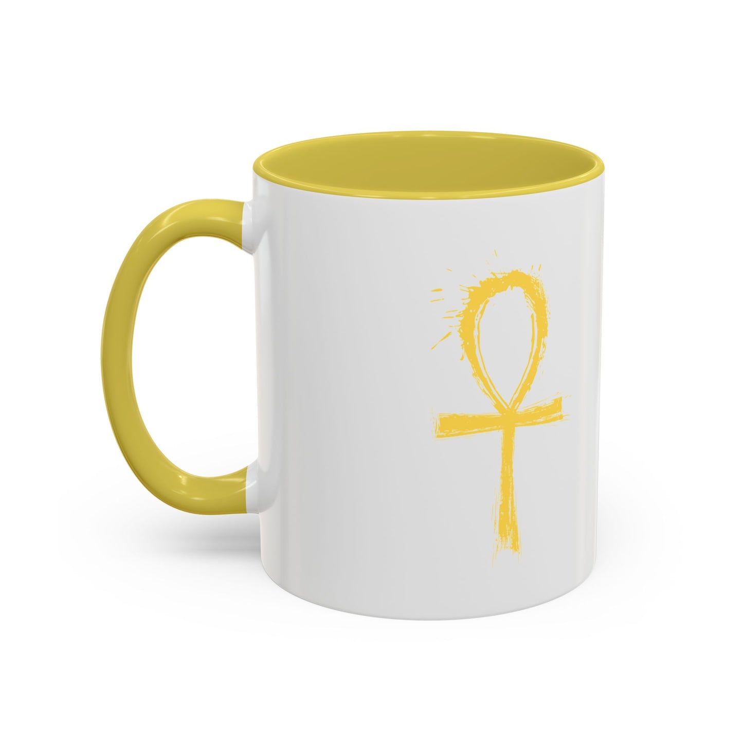 Colorful Mugs, 11oz-Golden Ankh