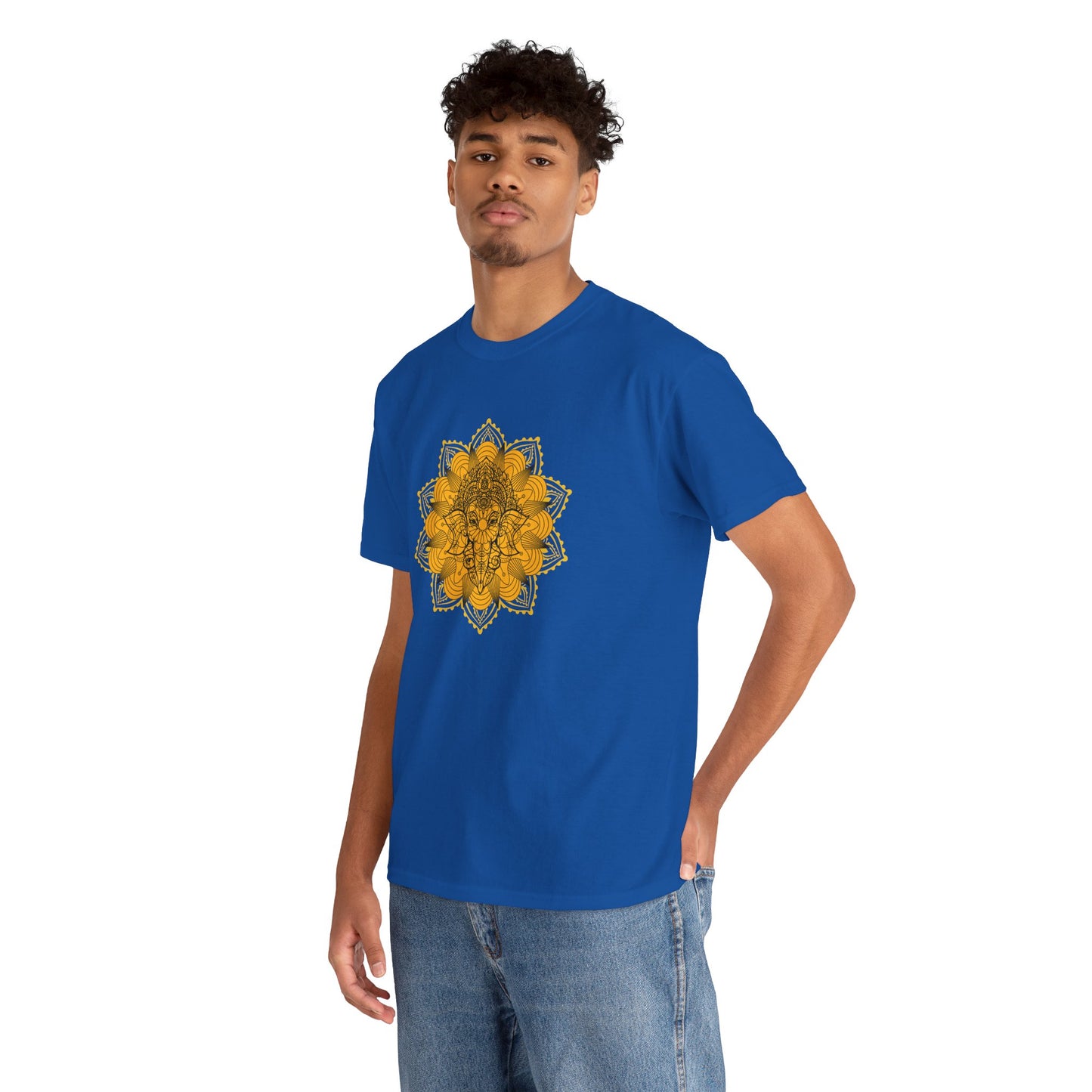 Unisex Heavy Cotton Tee-Ganesha Mandala