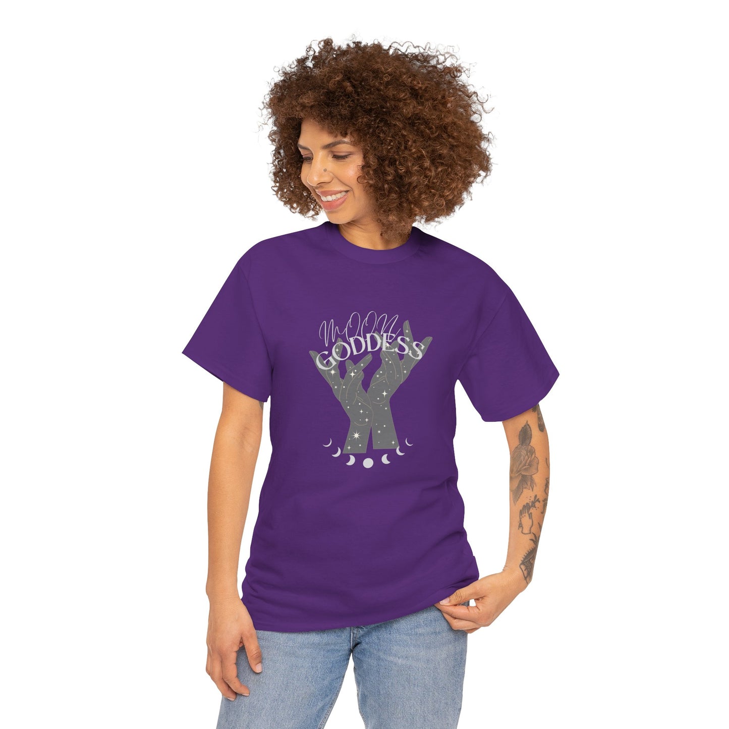 Unisex Heavy Cotton Tee-Moon Goddess 2