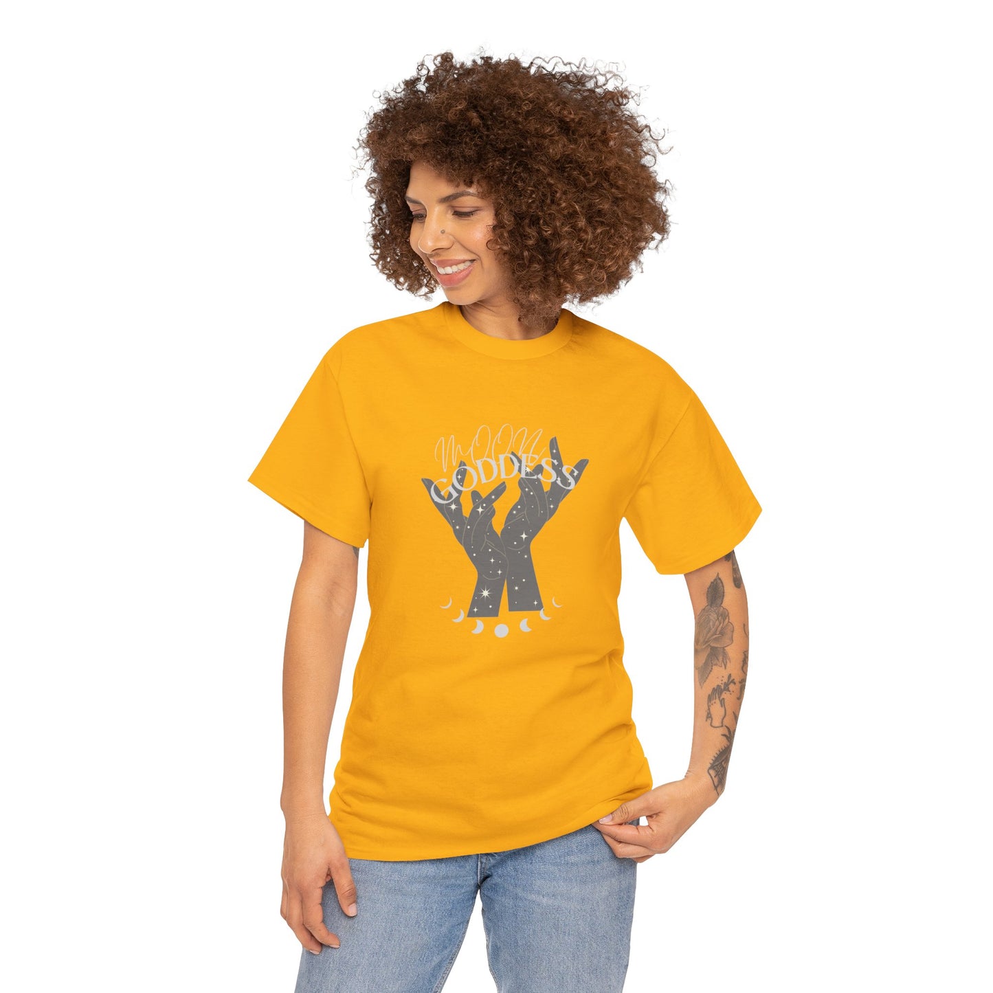 Unisex Heavy Cotton Tee-Moon Goddess 2