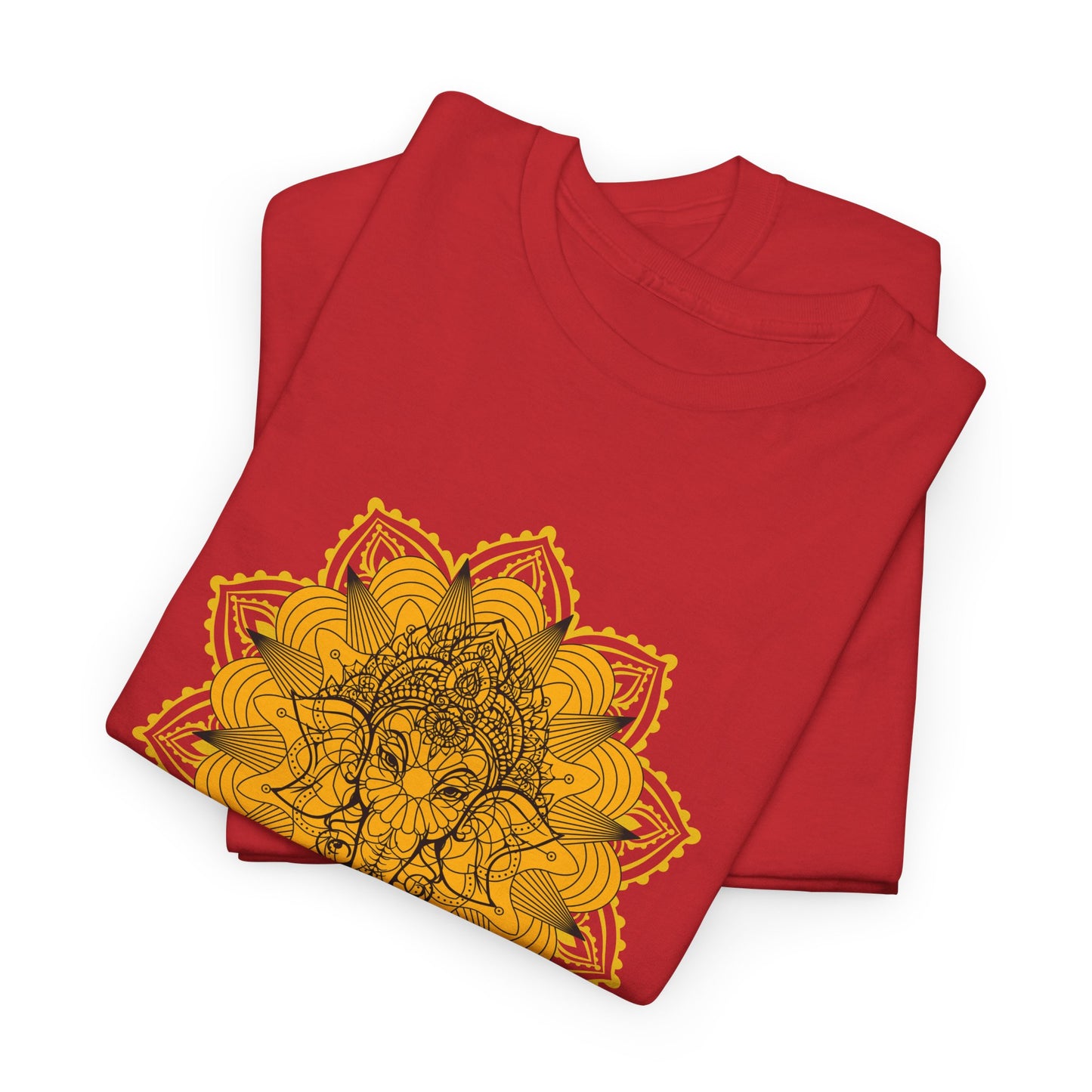 Unisex Heavy Cotton Tee-Ganesha Mandala