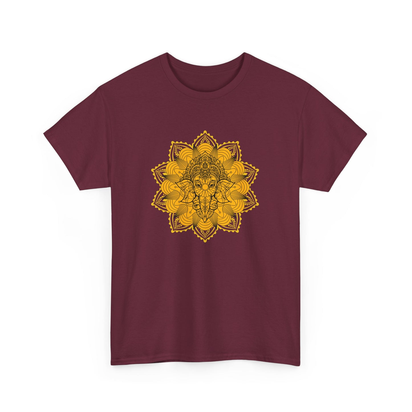 Unisex Heavy Cotton Tee-Ganesha Mandala