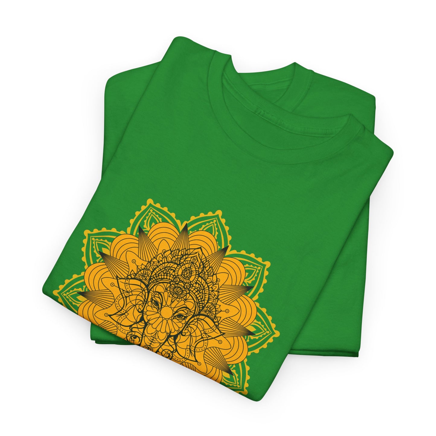 Unisex Heavy Cotton Tee-Ganesha Mandala