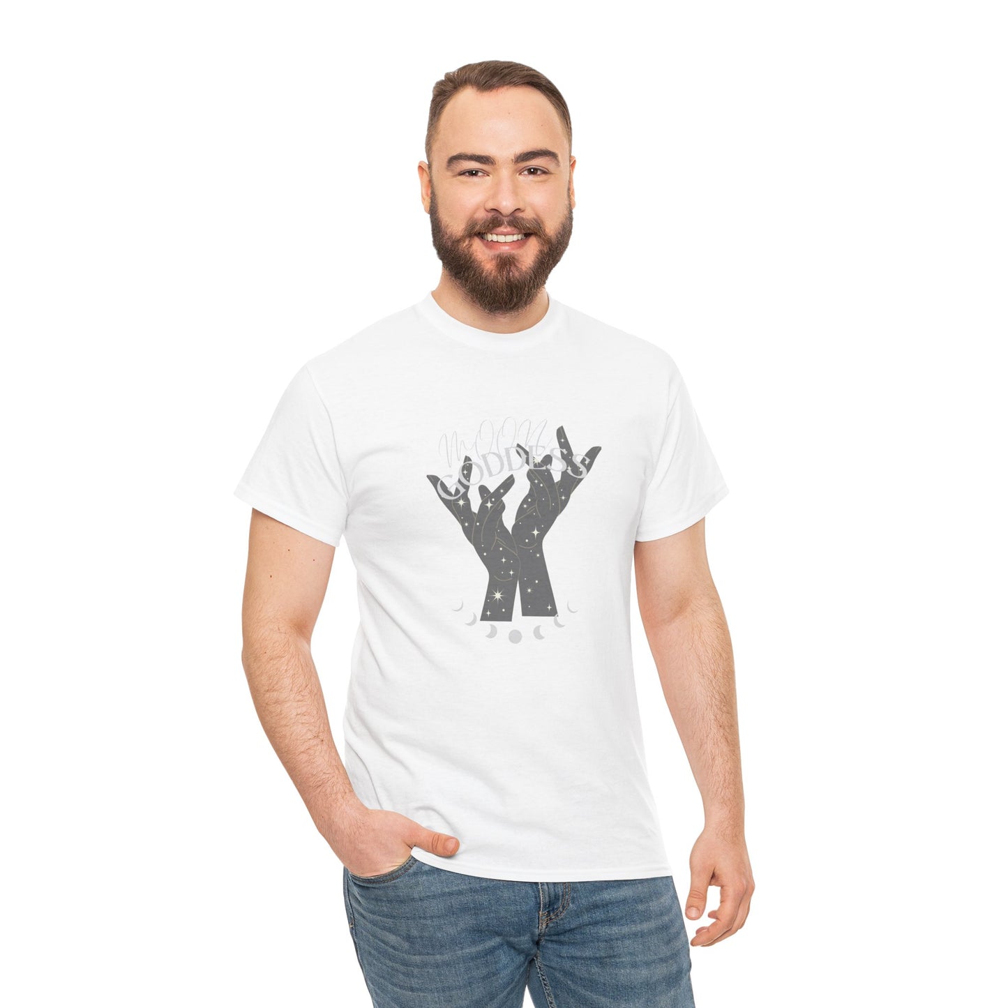 Unisex Heavy Cotton Tee-Moon Goddess 2