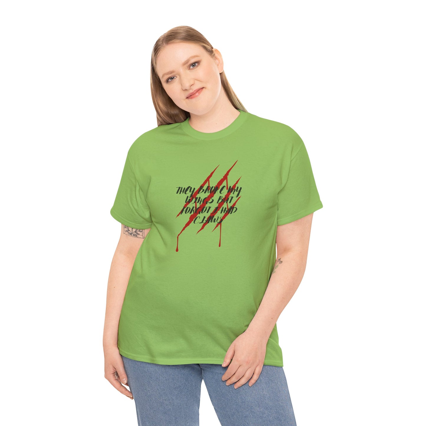 Unisex Heavy Cotton Tee- Broken Wings Claws