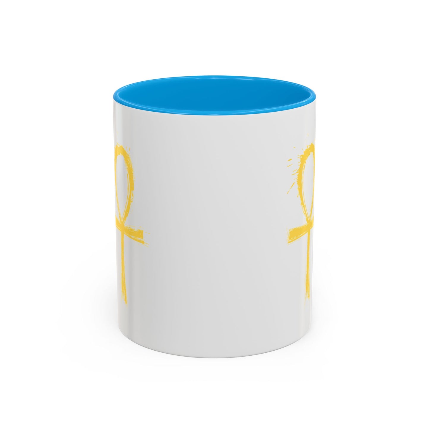 Colorful Mugs, 11oz-Golden Ankh