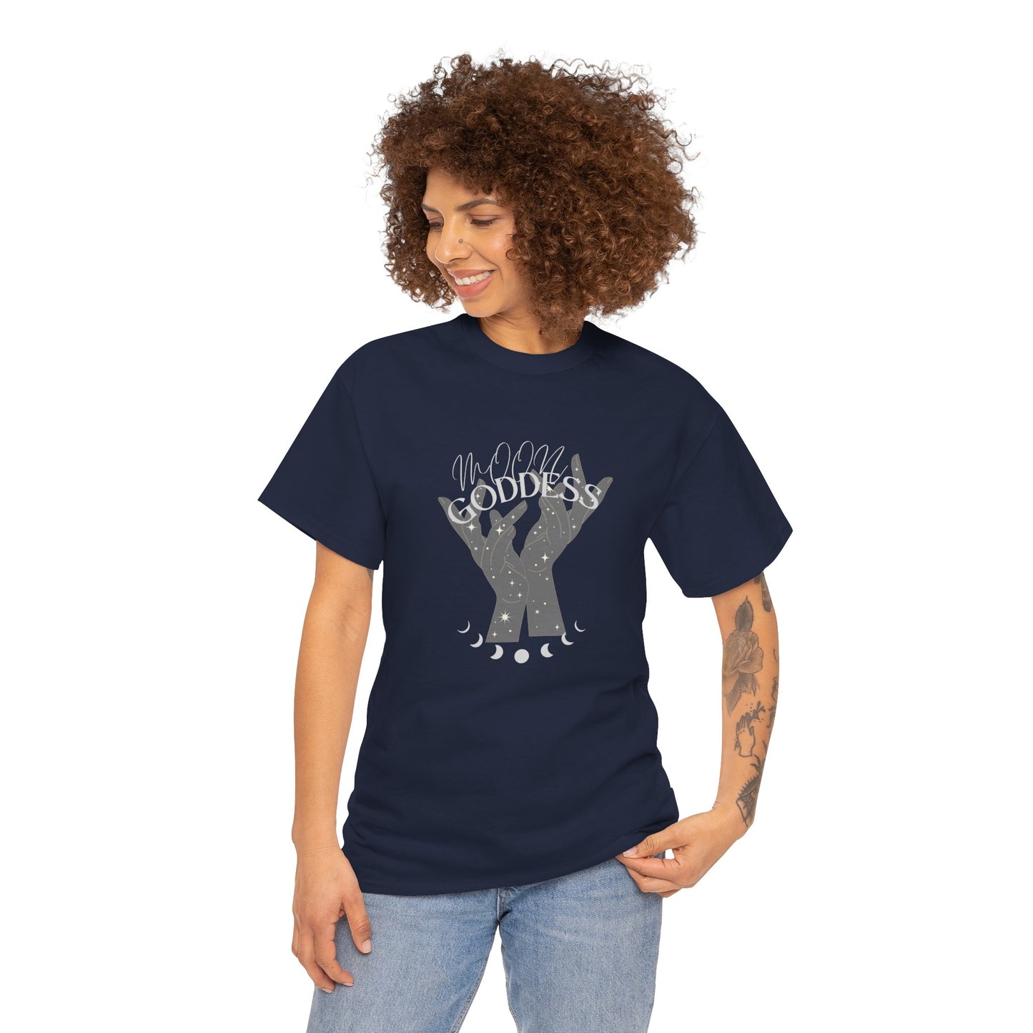 Unisex Heavy Cotton Tee-Moon Goddess 2