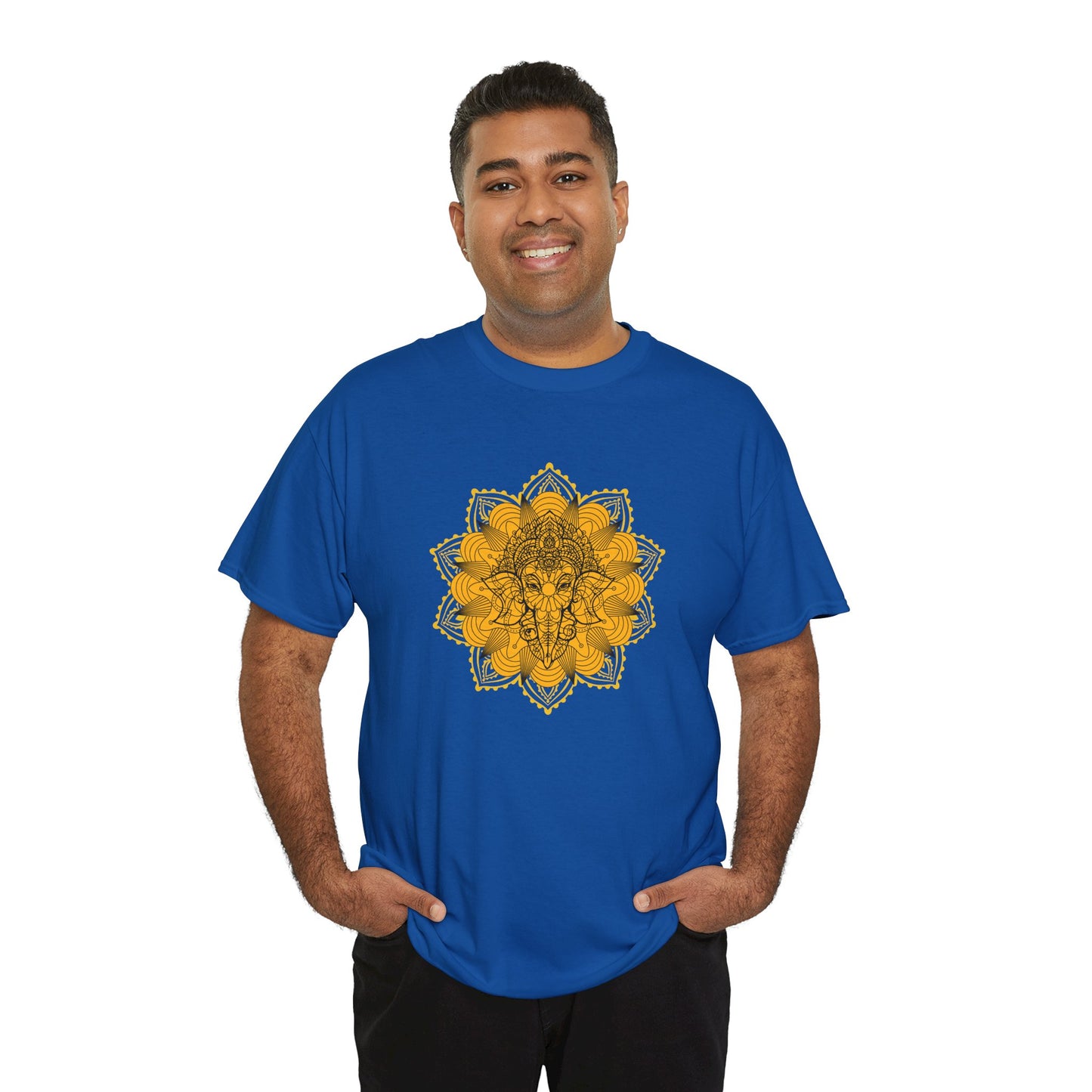 Unisex Heavy Cotton Tee-Ganesha Mandala