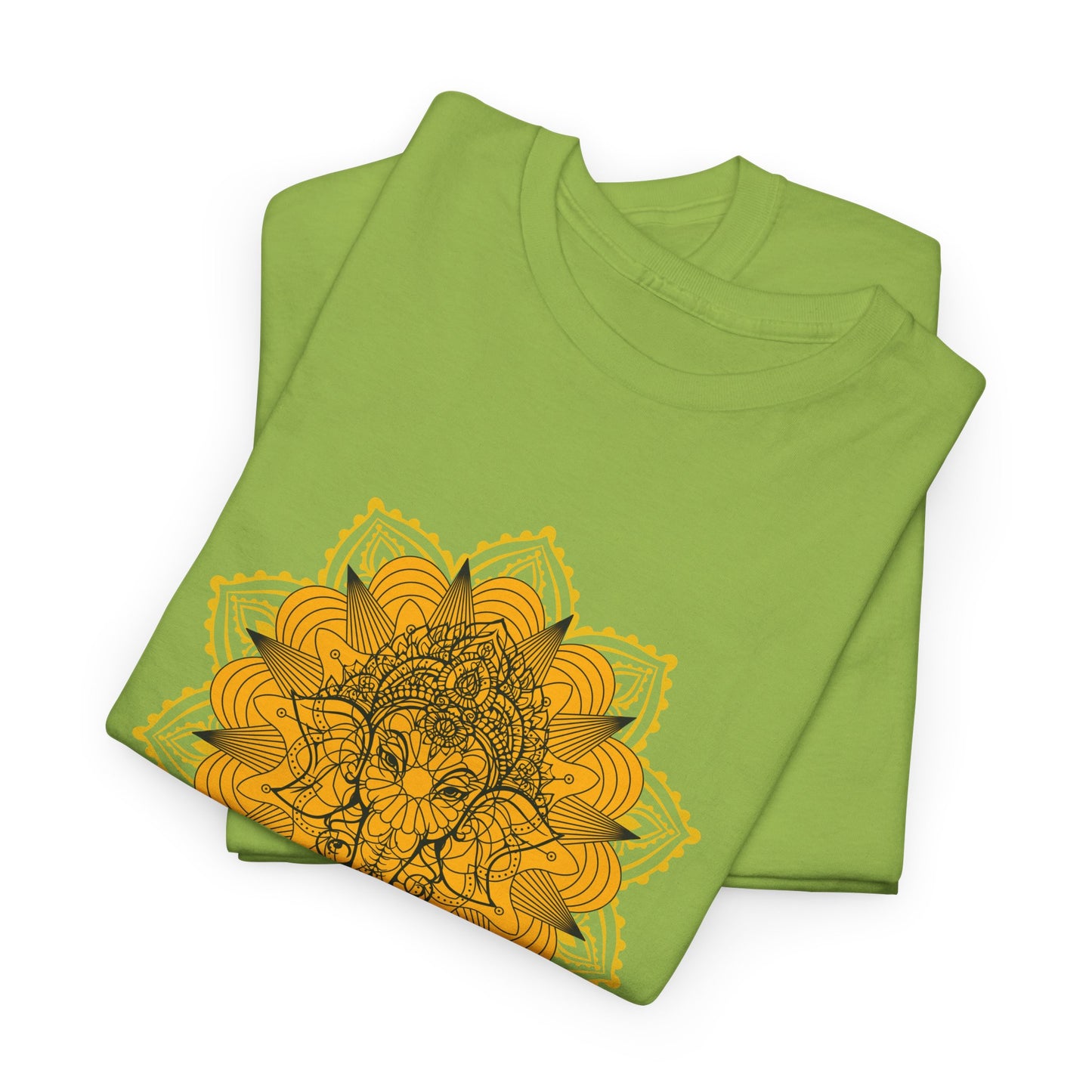 Unisex Heavy Cotton Tee-Ganesha Mandala