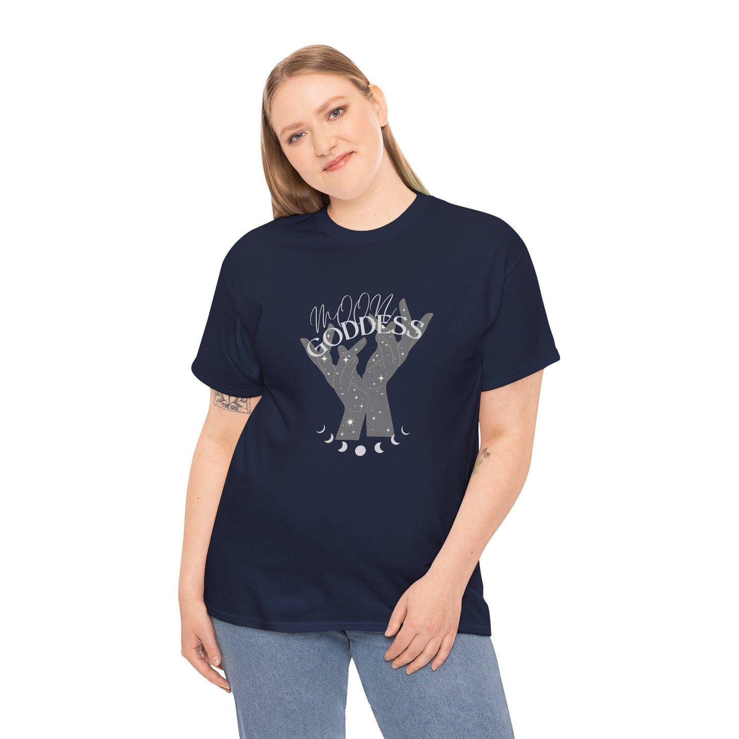 Unisex Heavy Cotton Tee-Moon Goddess 2