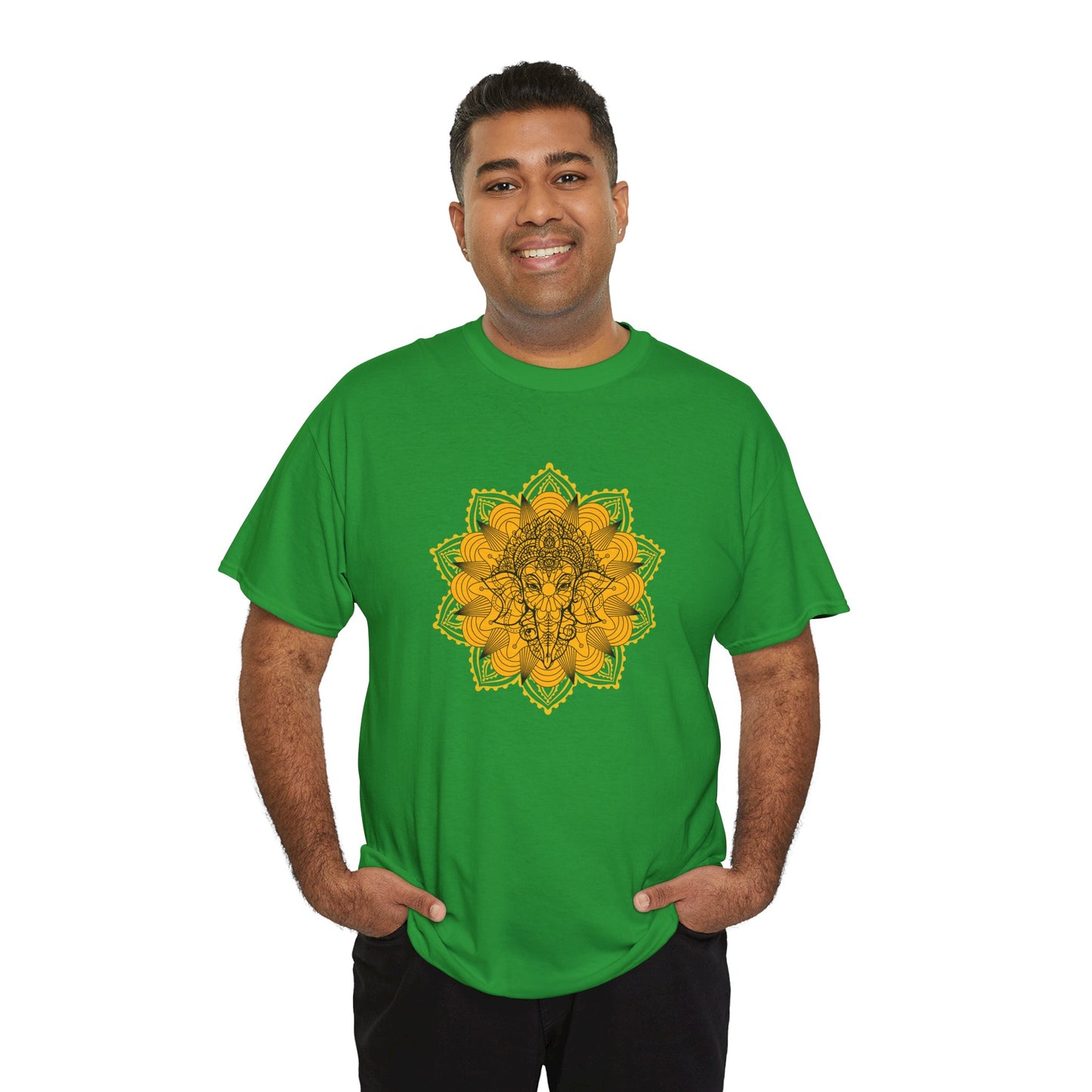 Unisex Heavy Cotton Tee-Ganesha Mandala