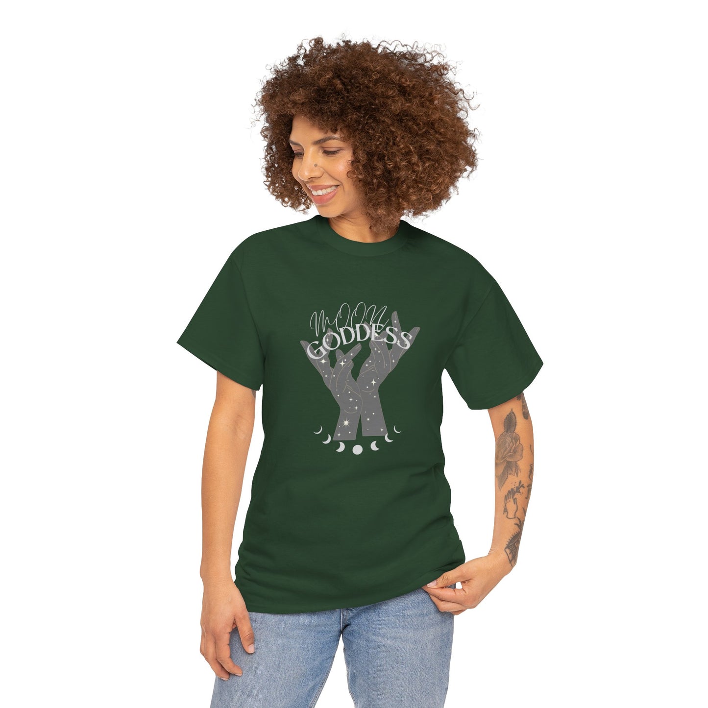 Unisex Heavy Cotton Tee-Moon Goddess 2