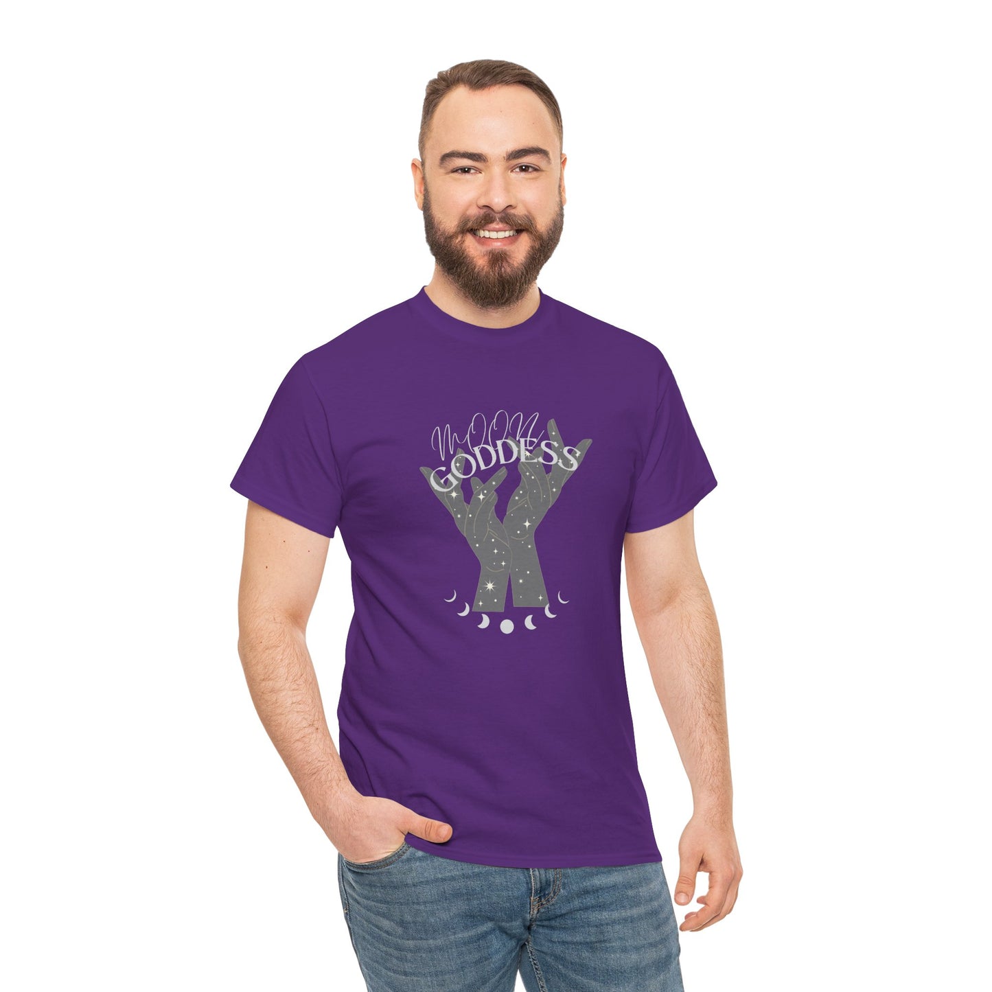 Unisex Heavy Cotton Tee-Moon Goddess 2