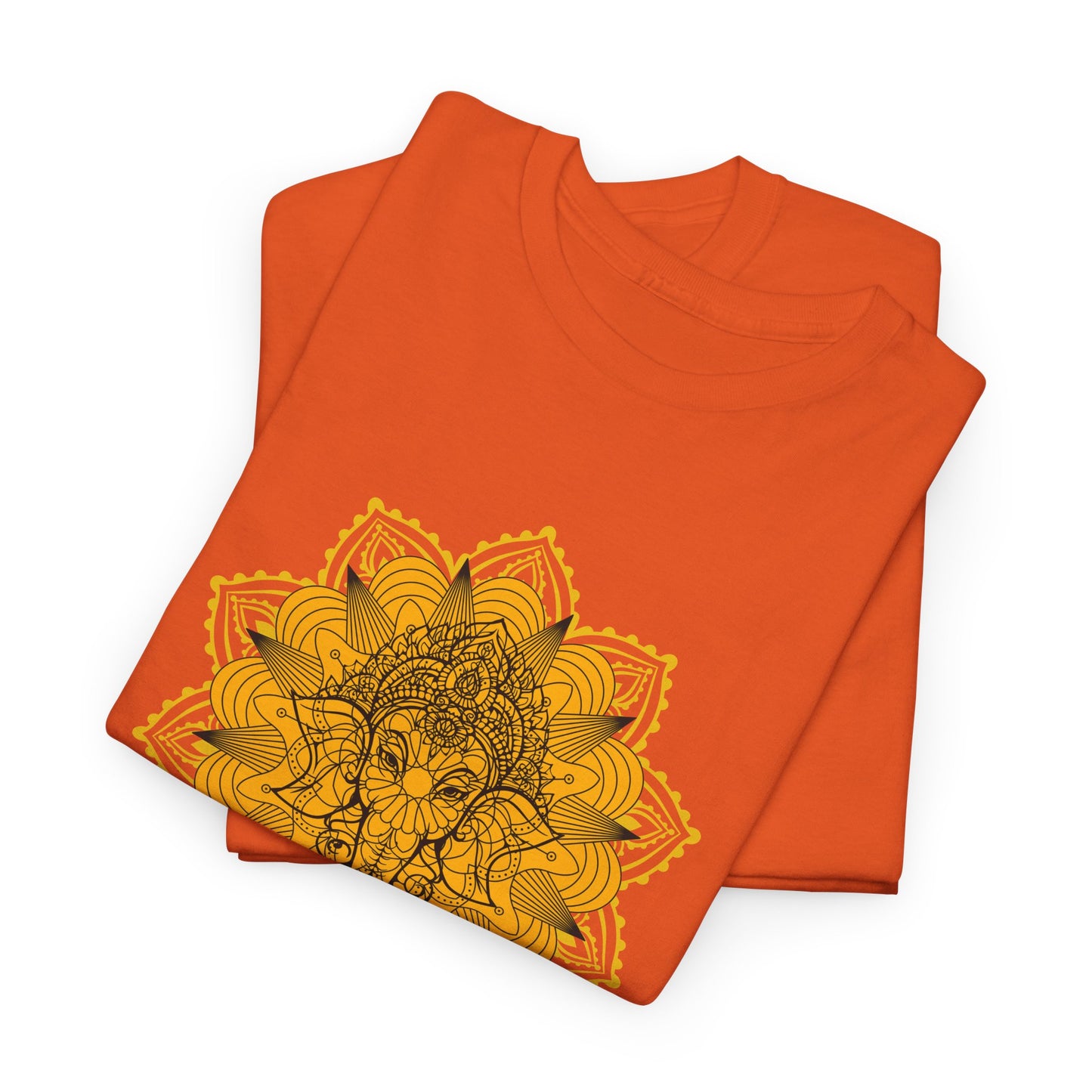 Unisex Heavy Cotton Tee-Ganesha Mandala