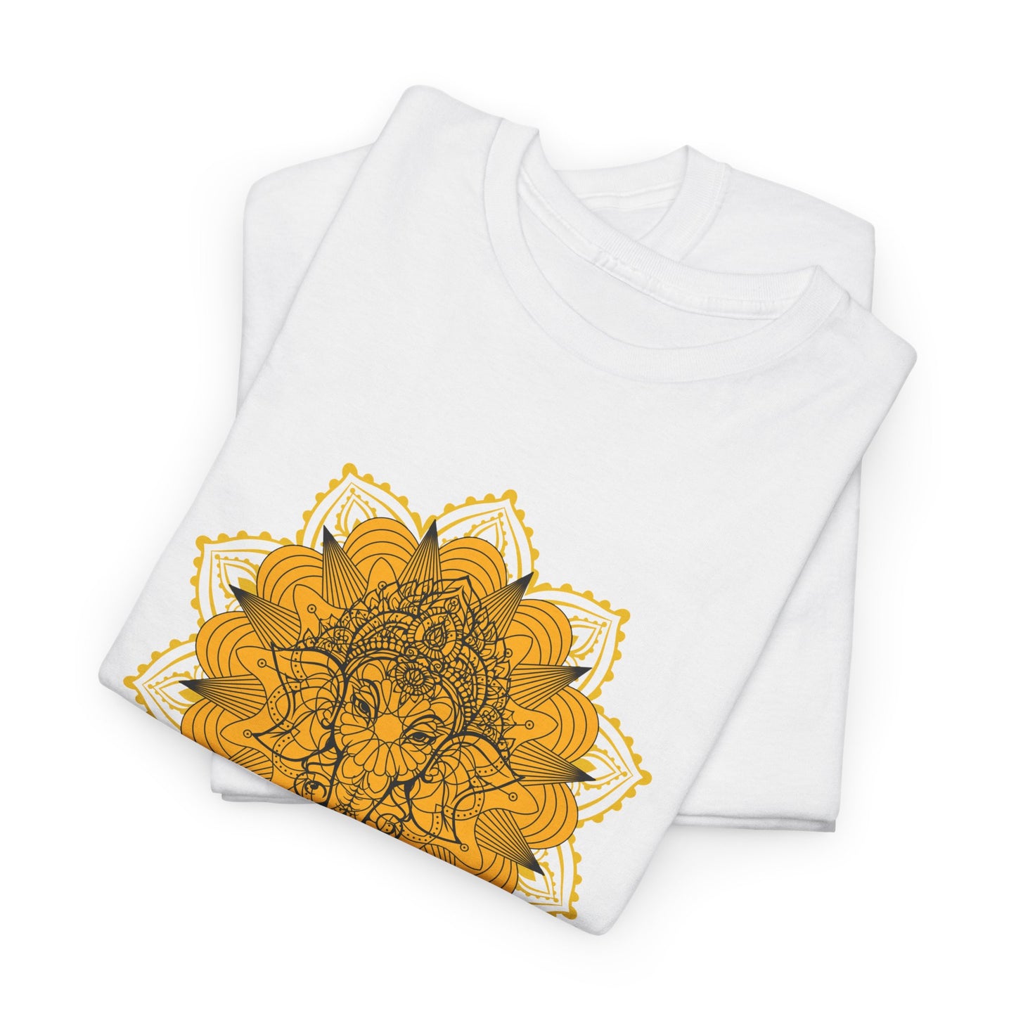 Unisex Heavy Cotton Tee-Ganesha Mandala