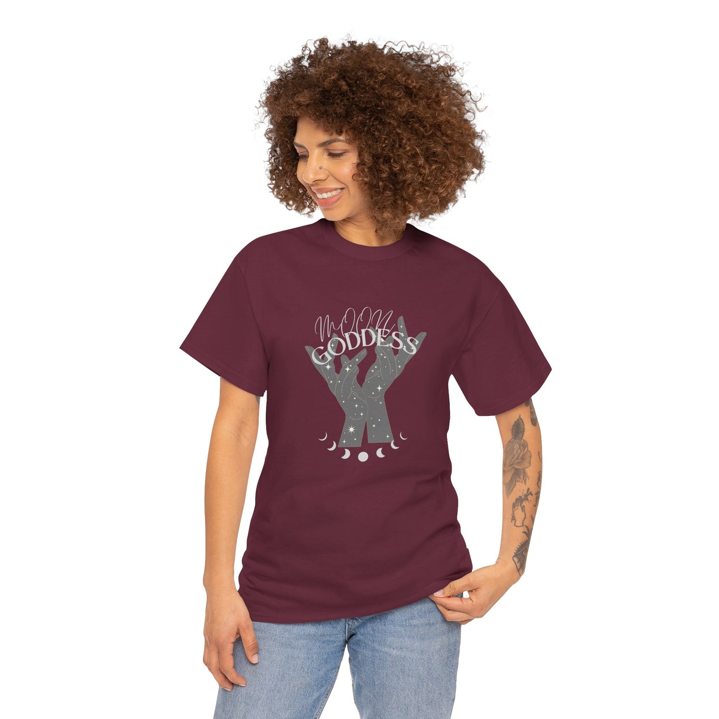 Unisex Heavy Cotton Tee-Moon Goddess 2
