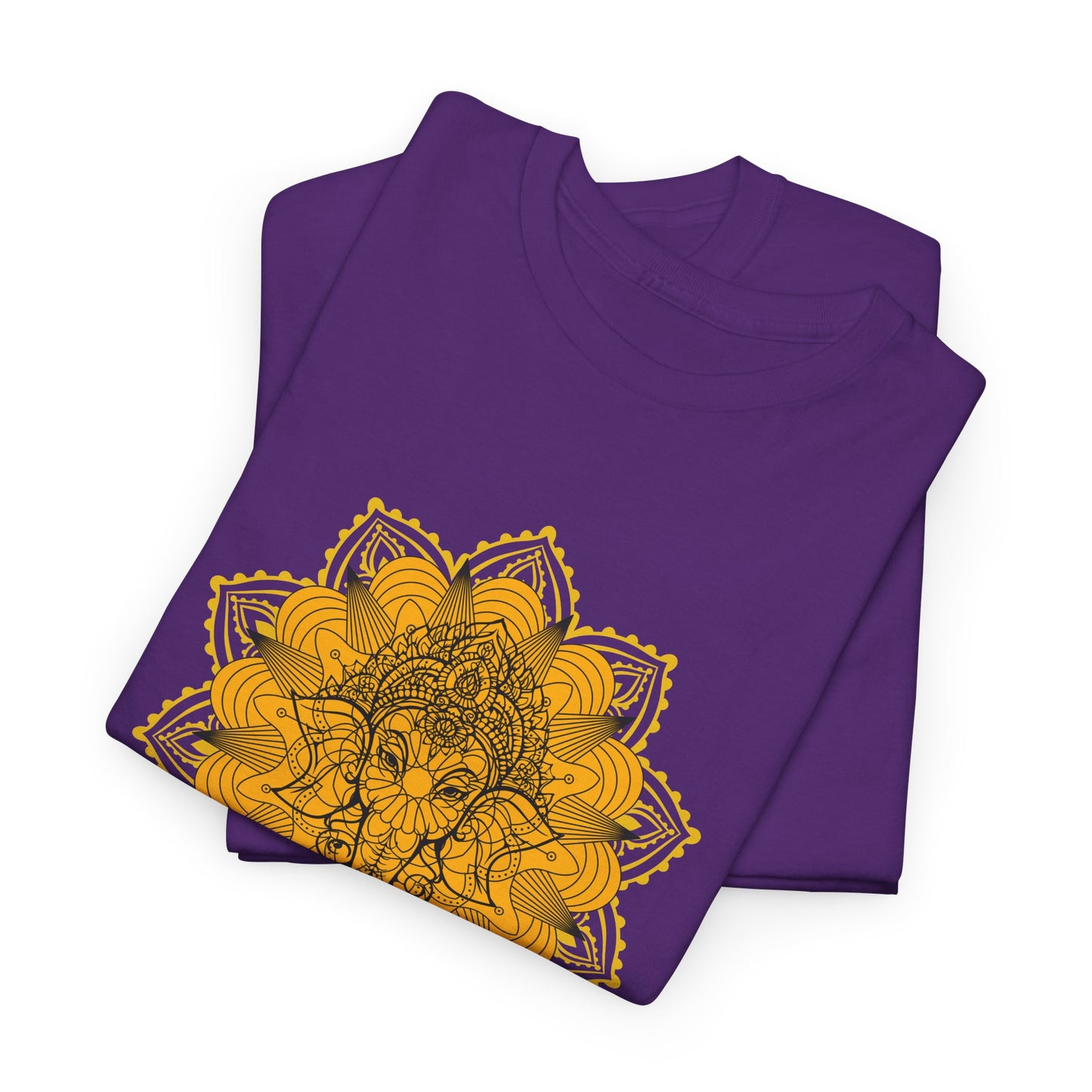 Unisex Heavy Cotton Tee-Ganesha Mandala
