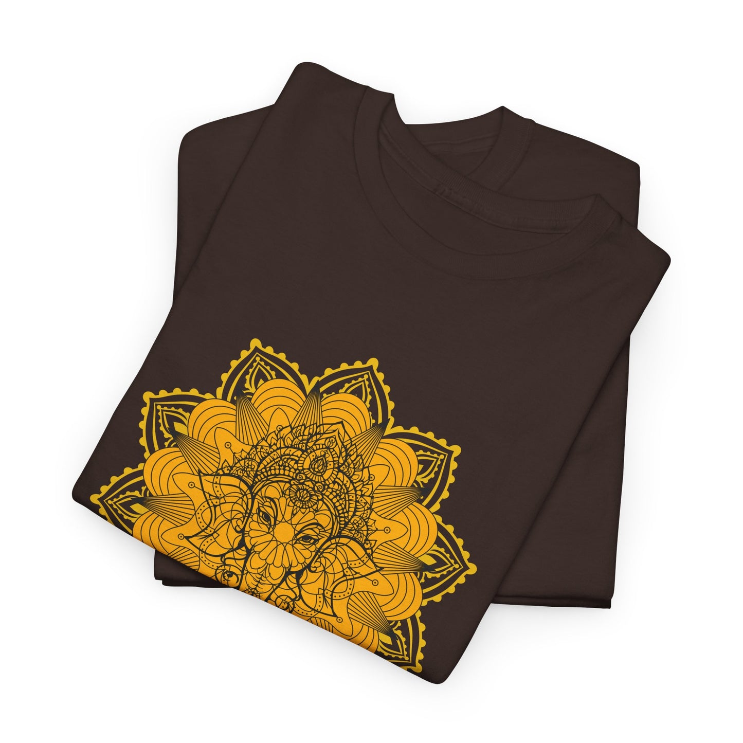 Unisex Heavy Cotton Tee-Ganesha Mandala