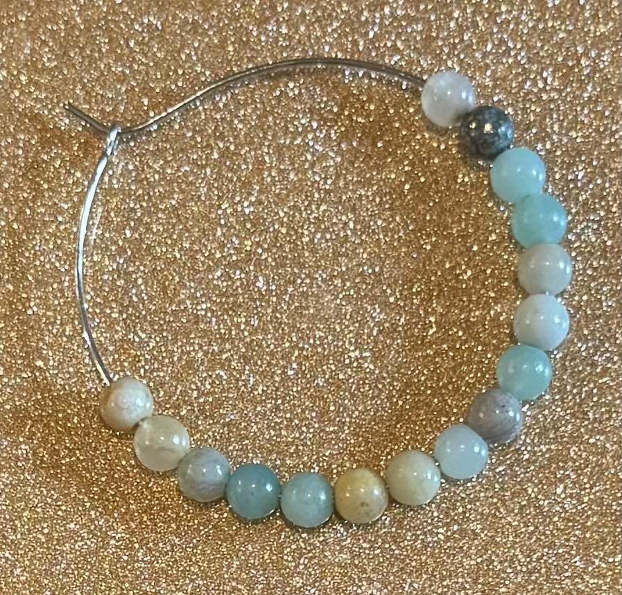 Crystal Beaded Hoop Earrings