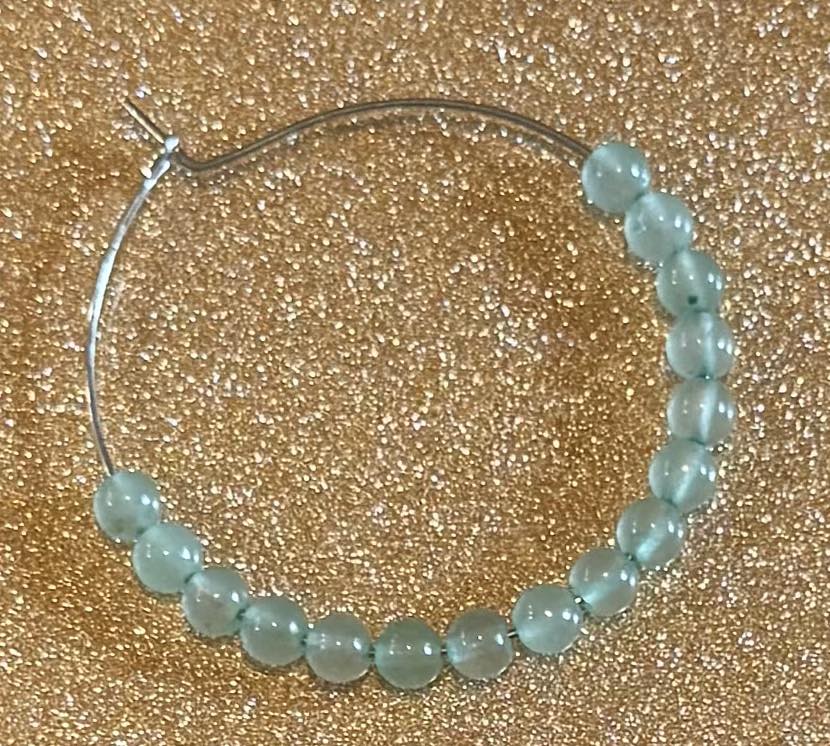 Crystal Beaded Hoop Earrings