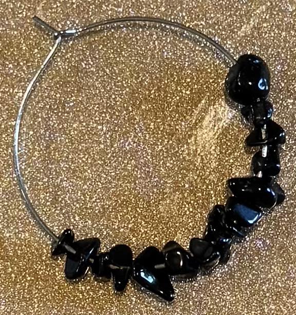 Chipped Crystal Hoop Earrings