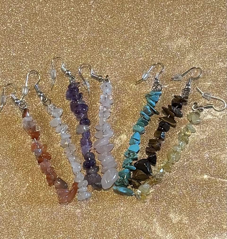 Crystal Chipped Dangle Earrings