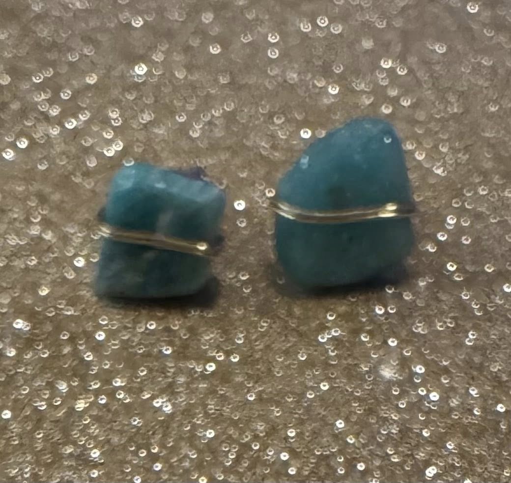 Wire Wrapped Crystal Stud Earrings