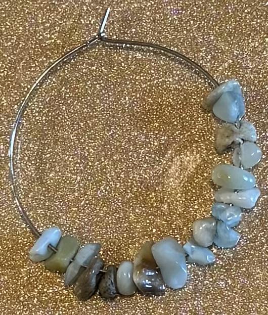 Chipped Crystal Hoop Earrings