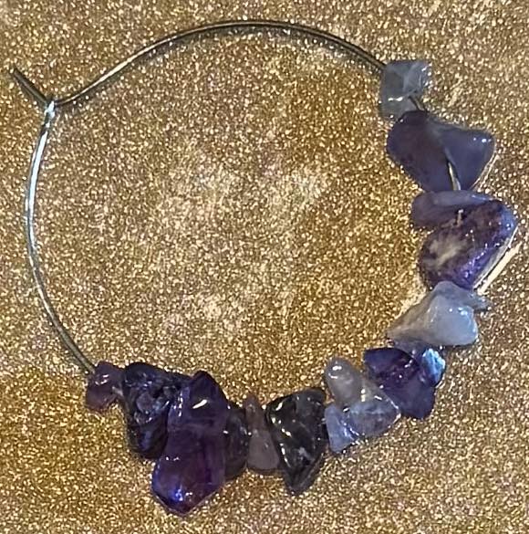 Chipped Crystal Hoop Earrings