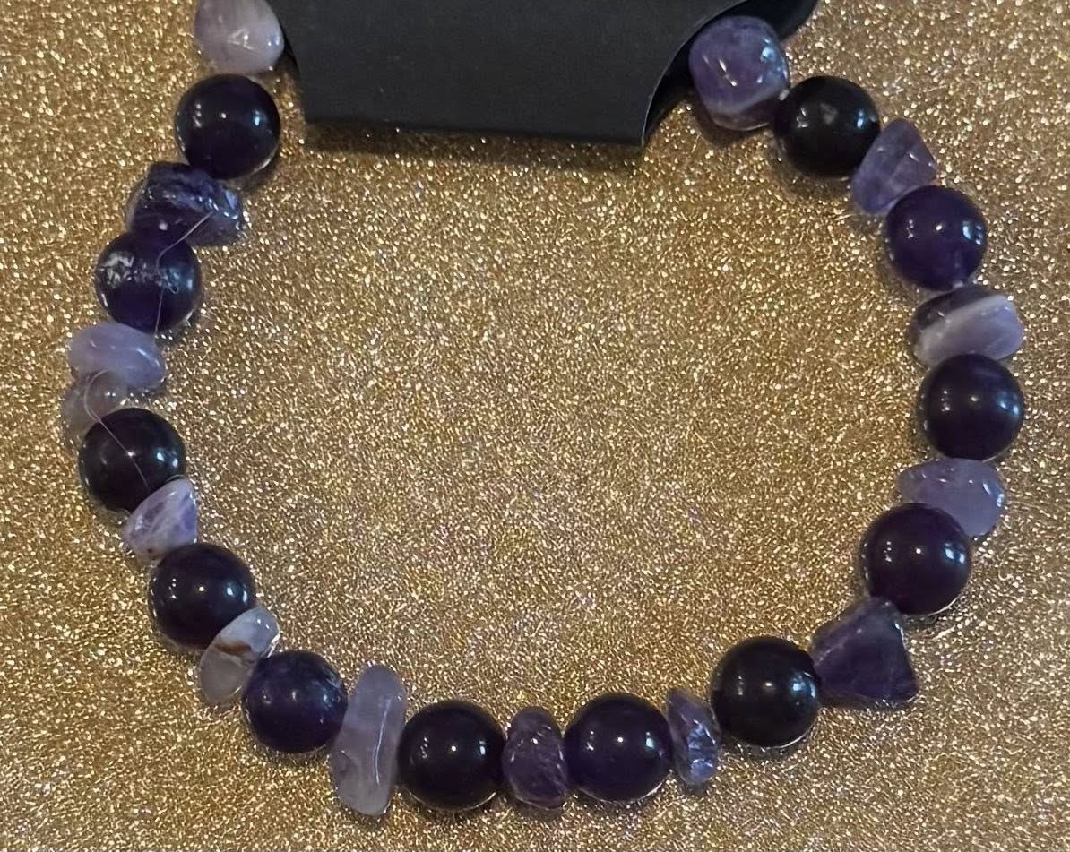 Mixed chipped and Beaded Crystal Bracelet