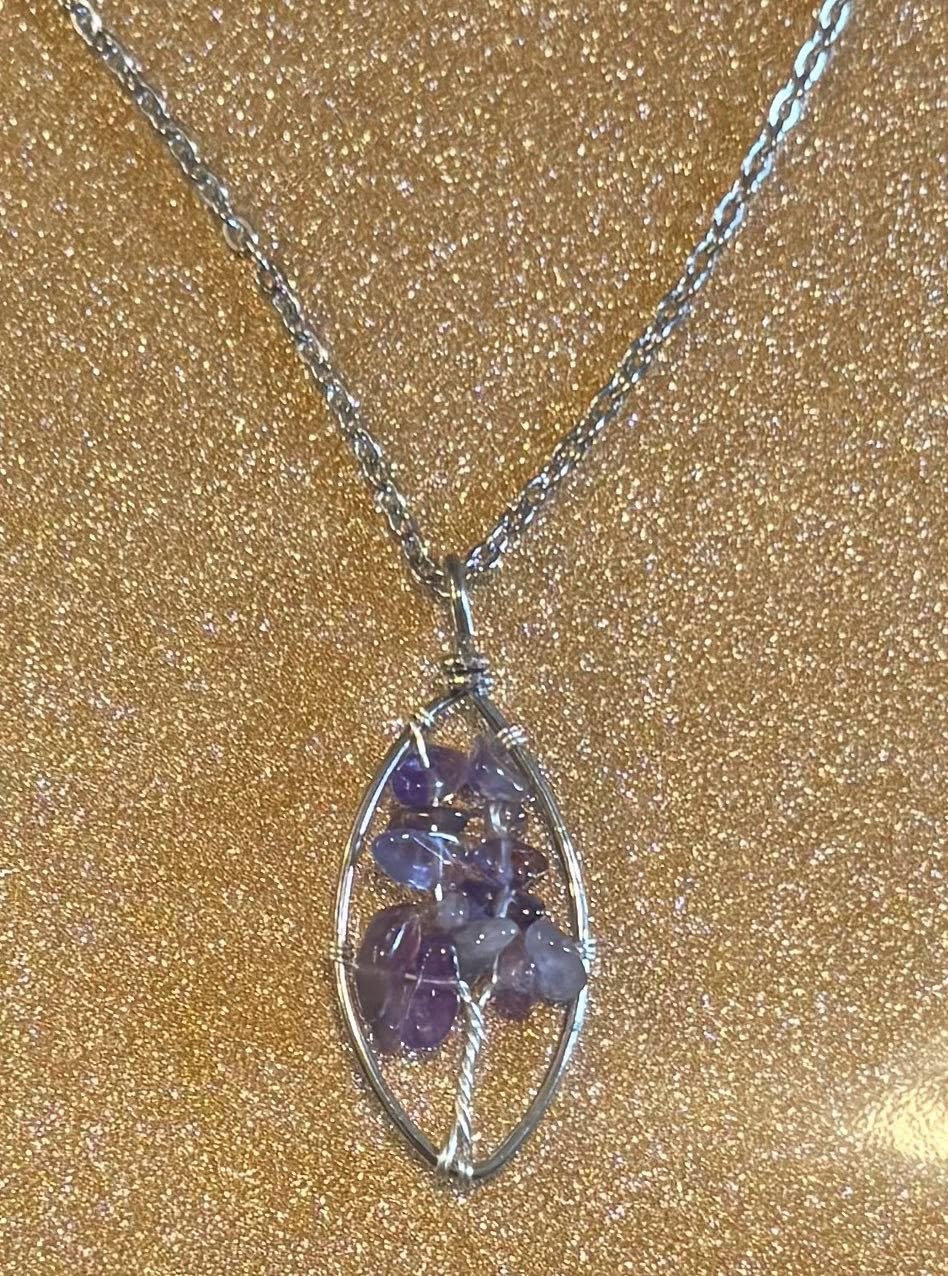 Crystal Oval Tree of Life Necklace