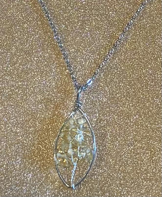 Crystal Oval Tree of Life Necklace