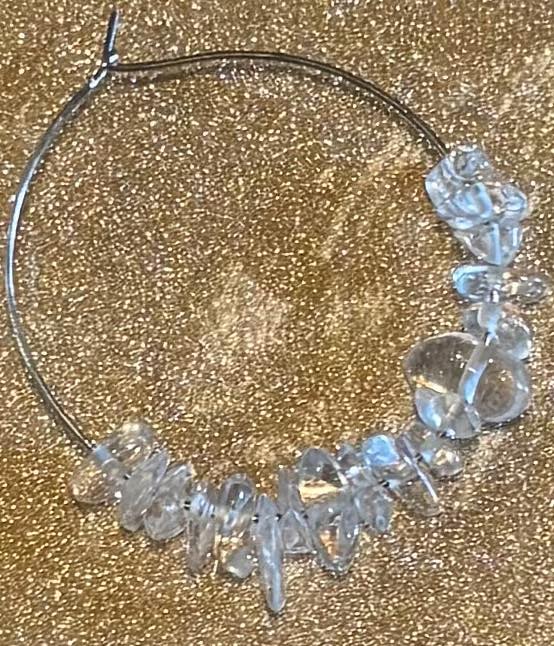 Chipped Crystal Hoop Earrings