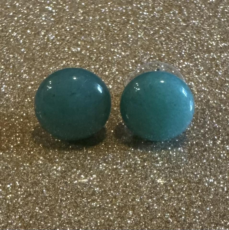 Crystal Button Stud Earrings